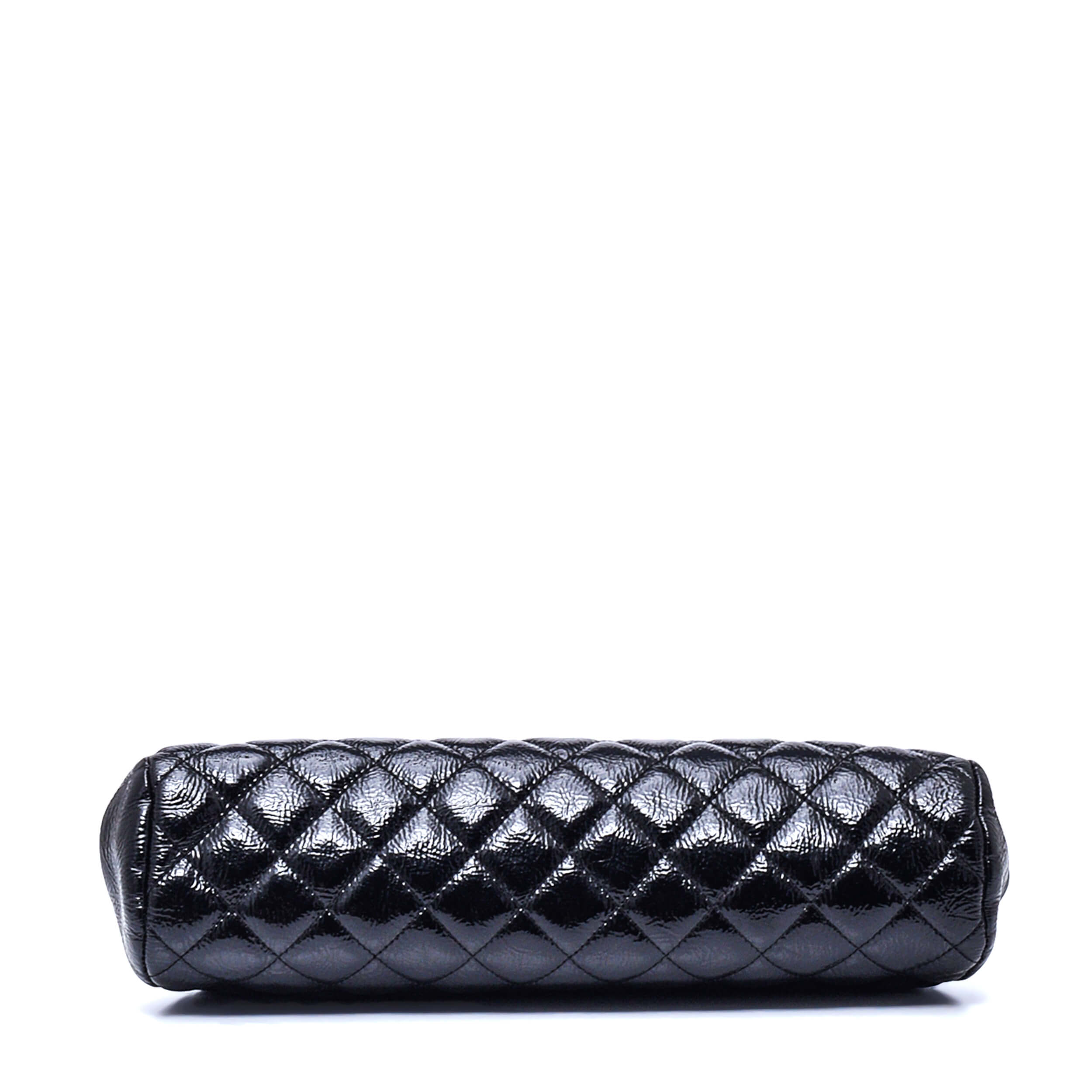 Chanel - Black Quielted Patent Leather Timeless Clutch